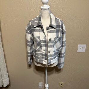Stoosh Gray and White Checkered Jacket